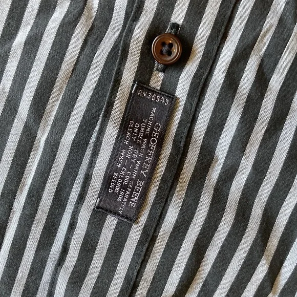 GEOFFREY BEENE Fitted Striped Collared Button Down Shirt Neck 14.5 Size 32/33 - Picture 3 of 5